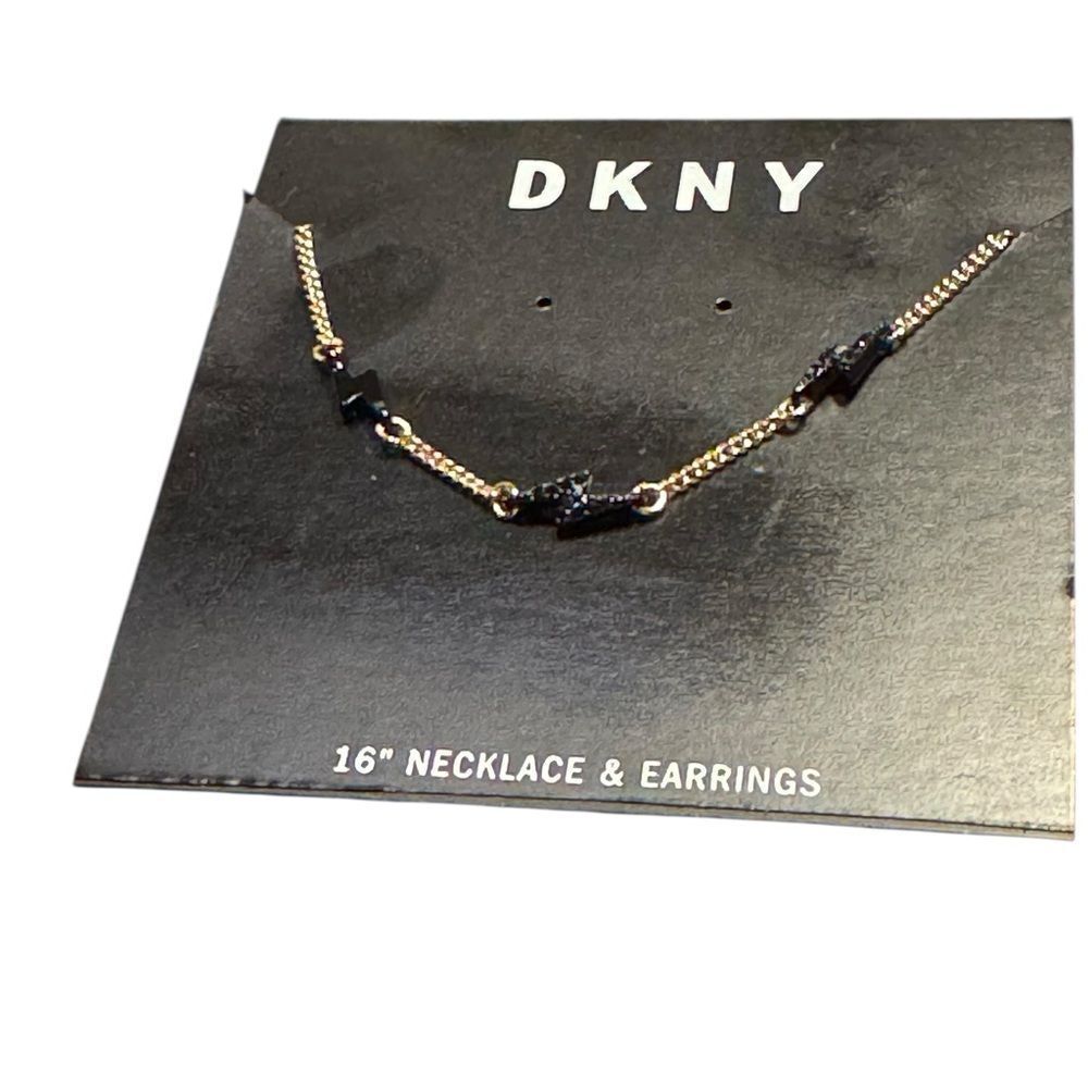 DKNY Black 16” Necklace Modern Minimalist Design